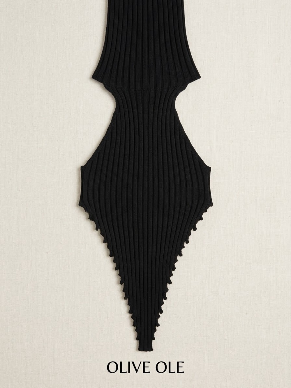 Black Ribbed Cutout Crop Top